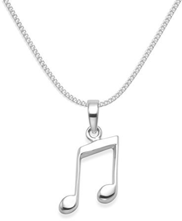 Heather Needham Sterling Silver Musical Note Necklace on 17 silver chain - Semi Quaver Pendant - SIZE: 18mm Gift Boxed 8076/B43HN