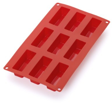 Lékué Molde silicona para Mini Pasteles/bizcochos, Rojo, 9 cavidades