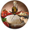 ARTLAND Wanddeko Wanduhr ohne Tickgeräusche Glas Quarzuhr Ø 30 cm Rund Lautlos italienisches Essen mediterran Pizza Food T5UZ