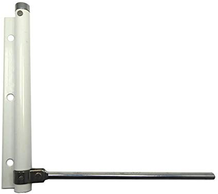 BAUER - Stangentürschließer in Aluminium weiß | Federkraftschließer, Türschließer, Tor, Drehtorschließer