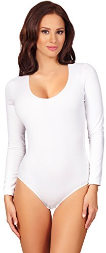 Merry Style Damen Langarm Body BD900 (Weiß, M)