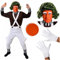 Adults Chocolate Factory Worker Fancy Dress Costume - XX-Large - Book Week Character Brown Top - White Dungarees - Wig - Gloves - Eyebrows - Facepaint Unisex