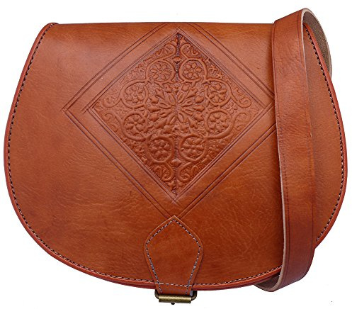 Damen Crossbody Schultertasche Satteltasche Handtasche Geldbörse Echtes Leder Frauen Boho Hippie Satchel Taschen Handgefertigt Vintage Stil