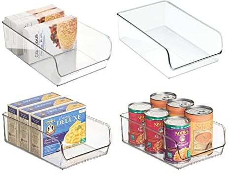 mDesign Aufbewahrungsbox groß – ideal zur Küchen Ablage, im Küchenschrank oder als Kühlschrankbox – 4 Stück, durchsichtig