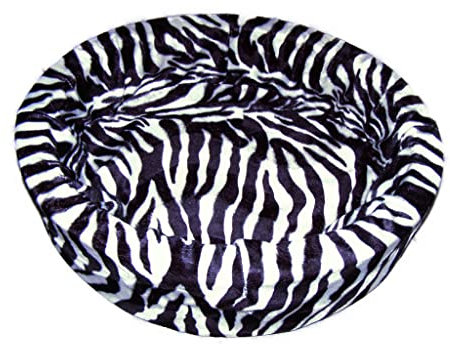 Adlatus-Kühnemuth Flauschiges Hundebett für kleine Hunde und auch Katzen (Zebra schwarz)