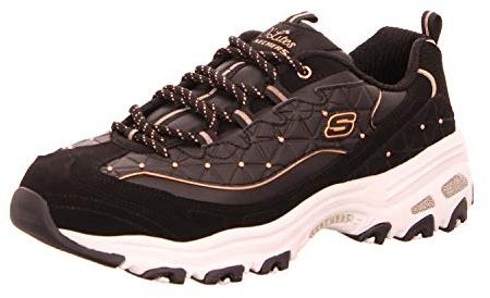 Skechers D'Lites 13087-BKRG, Womens Sneakers, Black, 40 EU