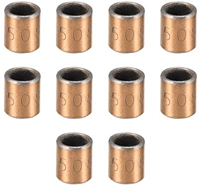 sourcing map 10Stk. Ölbarren Gleitlager, 5mm Bohrung x 7mm x 8mm Länge umwickelte