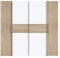 FORTE KALIXTUS Schrank 200, Kleiderschrank, Schwebetürenschrank Skandinavisch Schlafzimmer 4-türig, Holzdekor: Sonoma Eiche / Weiß, 200 cm breit x 190.5 cm hoch x 62 cm tief
