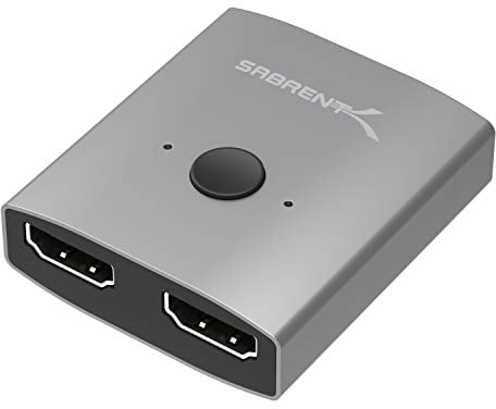 SABRENT HDMI Splitter 2 Port unterstützt 4K @ 60Hz, 3D, Bidirektional aus Aluminium kompatibel mit Mac, PS4, PS3, XBOX One, XBOX 360, Nintendo Switch, PC, TV-Stick, Spielekonsolen (DA-HSW2)
