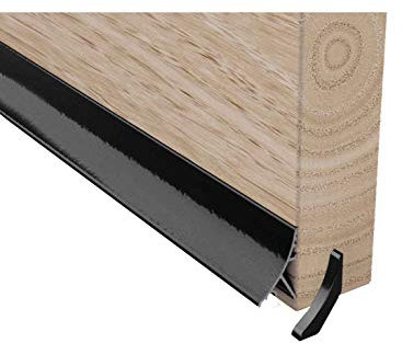Stormguard - Barra deflectora oculta de agua de lluvia de 914 mm, tablero de goteo de puerta de UPVC, protector de madera de metal de 32 mm (negro)