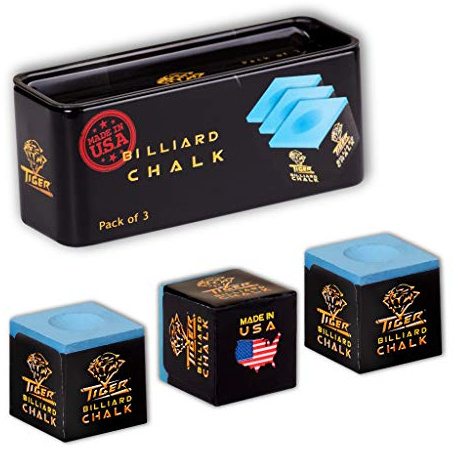 TigerProducts Tiger Pool cue Billiard Chalk - Blue - Pack of 3