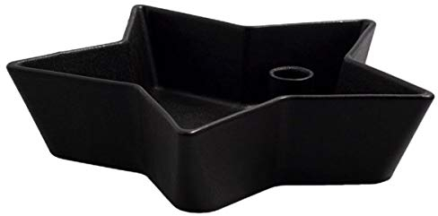 Storefactory - Lidatorp Stjärna - Stern - Kerzenleuchter - Kerzenständer - Farbe: Schwarz - Keramik - Maße (ØxH): 26 x 6 cm