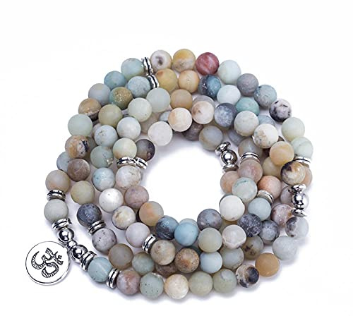 Lotus Tree Of Life Charm Armband 108 Mala Perlen Naturstein Buddha Yoga Armband für Frauen Männer-Ohm