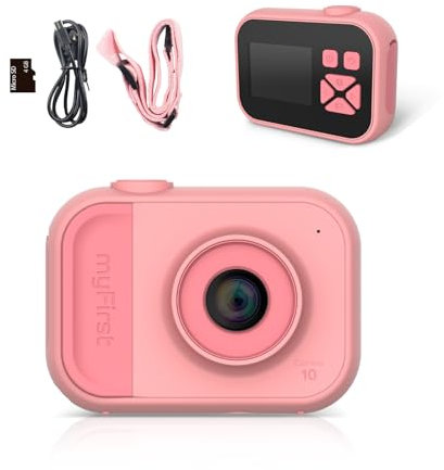 myFirst Kamera 10 - Digitalkamera für Jungen und Mädchen im Alter von 4 bis 9 Jahren 5 MP Video 32 GB Foto mit Stativschraubenadapter, geeignet als Geburtstagsgeschenk