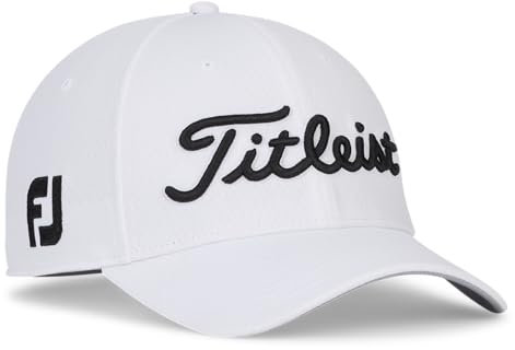 Titleist Golf Tour Elite Hat, Weiß/Schwarz, L/XL