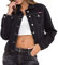 Cipo & Baxx Damen Jeansjacke Oversize Lang Denim Frezeitjacke WJ212 Schwarz S