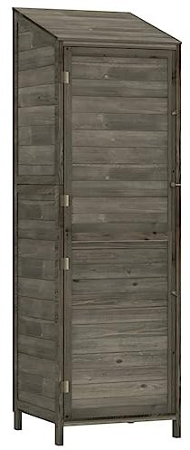vidaXL Geräteschuppen Gartenhaus Schuppen Gerätehaus Lagerschuppen Satteldach Gartenschrank Pultdach Garten Anthrazit 55x52x174,5cm Massivholz Tanne