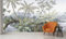 Papier Peint Panoramique Jungle 3D Peinte à la main De La Plante Tropicale Palmier 355 x 250cm Soie Personnalisé Fresque Murale pour Salon Chambre d'enfants restaurant Décoration Murale
