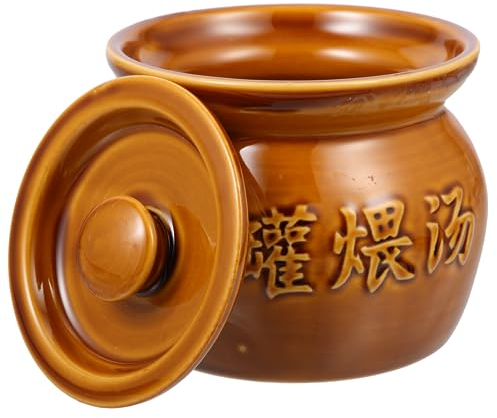 UPKOCH Coccio Ciotola di Pietra Coreana Vaso di Terracotta Pentole di Terracotta Zuppiere con Coperchi Ciotole per Zuppa Adatte al Forno Zuppiera Stufato Ceramica Multifunzione Casseruola