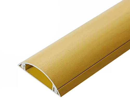 LOHXA Cable Raceway Wall Adhesive, Metal Cord Covers Management Concealer for Hide Wires Conduit Cables Speaker Lines, Rigid 39 Inches Long Snap-On Organizer/Yellow/Width 110Mm