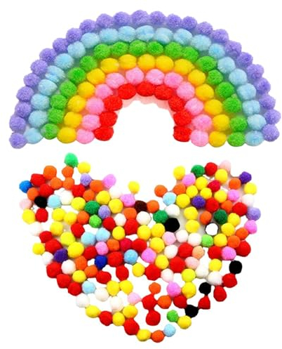 Bunt Mini Pompons,Mini Filzkugeln,Bunte Pompons,Pom Pom Set,Kleine Bommeln zum Basteln,Multicolored Flauschigen Bälle,für DIY Basteln,Tischdekoration,Geburtstagsdeko,1.5cm,1000 Stück