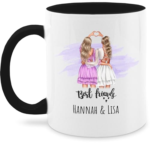 Tasse Tassen 325ml - Best Friends Geschenke Freundinnen Name I Weihnachten Beste Freundin Geschenk I BFF I Besties - 325 ml - Schwarz - 2 freundschaftsgeschenke partner friend cup für eine gute