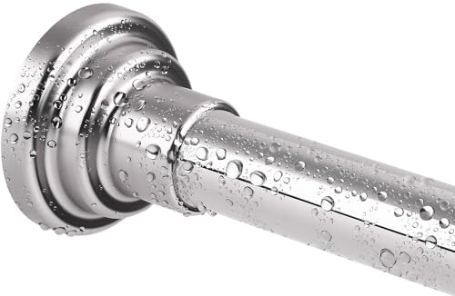 Duschvorhangstange, gebürstetes Nickel, verstellbar, 76,2 - 188,9 cm, ohne Bohren, Spannfeder, Duschstange für Barthroom, Fenster, Wohnmobil, Schrank, Edelstahl, rutschfest