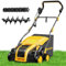 2024 Upgraded EVEAGE 16-Inch 15 Amp Electric Dethatcher & Scarifier, 5-Position Depth Adjustment, 14.5gal Collection Bag, Increases Lawn Health, EDS16S