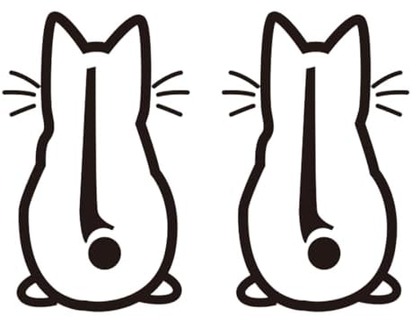 Katze Wischer Aufkleber, 2 Stück Cartoon Kätzchen Sticker Wassdichte, Autoaufkleber Lustige Katze, Autoaufkleber Lustige Autoaufkleber Selbstklebende Cat Aufkleber Fenstersticker, Schwarz