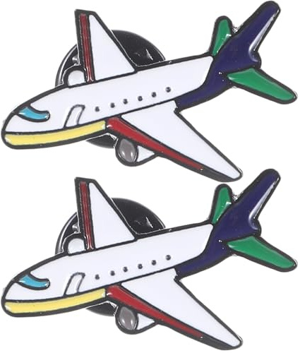 OFFSCH Flugzeug Brosche Anstecknadel Reisen Cartoon Flugzeug Tropföl Pin Für Damen Und Herren 2Er Set 2.80 X 2.20 X 1.00 cm Kleidung Zubehör