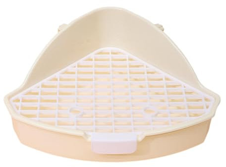 rockible Kaninchentoilette, Haustiertoilette, Hasenkäfig, Töpfchentrainer, Ecktoilette für Hamster, Weiß