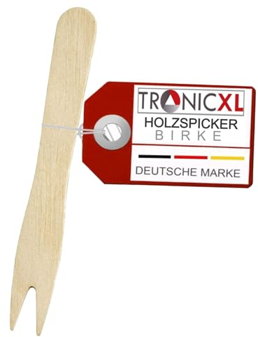 TronicXL 1000 tenedores de madera para patatas fritas, tenedores de madera para patatas fritas, pinchos de madera, TR162641