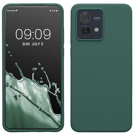 kwmobile Cover per Motorola Moto G84 5G Custodia - Back Case per Smartphone in Silicone TPU - Protezione Gommata - verde militare