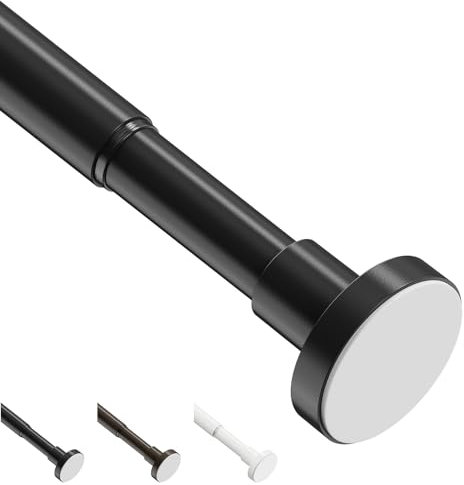 WELDUN Barra de cortina de ducha extensible, barra de tensión de cortina de 48 a 118 cm, barra telescópica sin taladro, barra de ducha fuerte ajustable para baño, dormitorio, ventana, armario, color