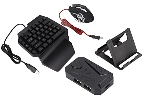 KIMISS Tastatur und Maus, Gaming-Einhand-Tastatur-Adapter, Kabelgebundene Verbindung für -System, Combo, Pubg, Praktischer Adapter, Konverter, Mobiles Spiel (#1)