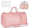 Reisetasche Faltbar, Faltbare Reisetasche Handgepäck, PU Foldy Bag, Foldable Travel Bag, Carry On Bag Groß, Multifunktionale Reisetasche Damen Wasserdichter für Aufbewahrung von Reisekleidung(Rosa)