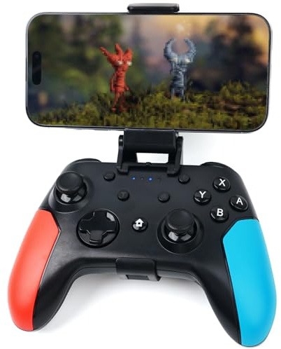 WZUICOV Manette de jeu pour téléphone, tablette, PC, Mac, TV Box, Tesla, Switch | Connectivité 3 voies (Bluetooth 5.0/2.4G sans fil/USB filaire) | Comprend un adaptateur USB-C, un récepteur USB-A et