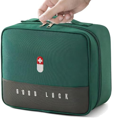 Medikamententasche Reiseapotheke Tasche Große Kapazität Medizinische Notfalltasche Wasserdichte Medizin Aufbewahrungstasche Tragbar Medikamententasche Für Haus Büro Reisen (Grün)