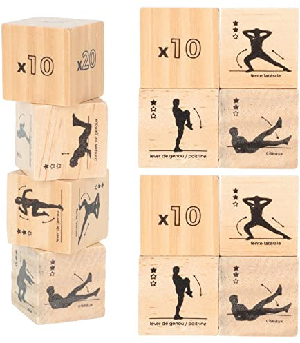 TOYANDONA 3sätze Holz-würfel Fitness-trainingswürfel Leichte Exercise Dice Für Zuhause Party Sportspiel Erwachsene