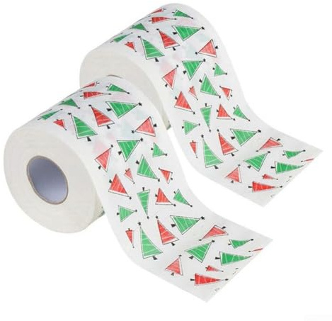 Rouleaux de papier toilette - Motif de Noël - Imprimé dessin animé - Décoration de Noël - Accessoires de cuisine (C)
