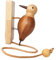 Junterone Wooden Woodpecker Door Bell Easy Installation Hanging Ornament Woodpecker Door Knocker for Indoor Window Wall Kids Toy