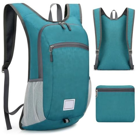 SPORWAY Faltbarer Rucksack: Rucksack Damen Herren, Rucksack Wasserdicht, Wanderrucksack, Rucksack Sport, Rucksack für Camping Wandern Reisen Sport Klettern Radfahren (Blau, 17L)