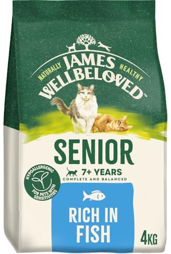 James Wellbeloved Hypoallergenic Dry Cat Food for Senior Cats Fish 4 kg