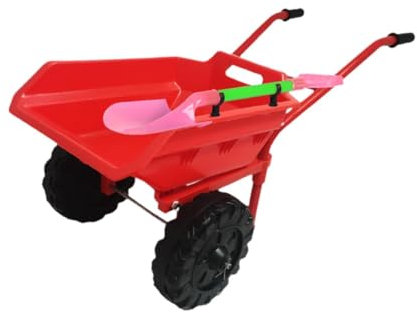 Harilla Kinderschubkarre, Kinderradfass, Strandzubehör, Gartenspielzeug, Outdoor-Bauspielzeug, Kart für Kinder, Jungen, Mädchen, Kinder, Rot