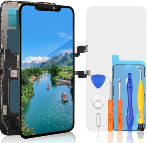 bokman for iPhone XS Max Screen Replacement LCD Display Assembly Front Panel 6.5 inch Black with Repair Tool Kits, Waterproof Adhensive, Protoctor Film