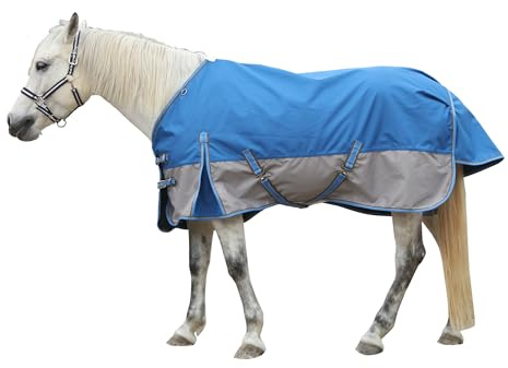 Leberna 1200D Pferdedecke Regendecke, leicht, wasserdicht, atmungsaktiv, ohne Füllung, Blaugrau, 1,52 m