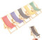 Miniature Dollhouse Beach Stuhl, 5pcs Mini Klappstuhl Holz Strandstuhl, 1:12 Skala -Mini -Deck, 5 Farben DIY -Möbel für DIY, Landschaft