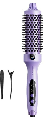 Wavytalk Cepillo Térmico de Volumen, Thermal Brush Para Cabello Seco | Para Blowouts, Ondas & Flequillo, Tecnología Iónica Reduce Daños, 38mm, 5 Temperaturas, Voltaje Dual, Púrpura, BLOWOUT BOOST