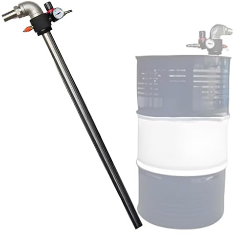 Luftbetriebene Ölförderpumpe für 180-220L Fässer, großer Durchfluss 40-50L/min mit Manometer, ideal für Diesel, Motoröl, Hydrauliköltransport