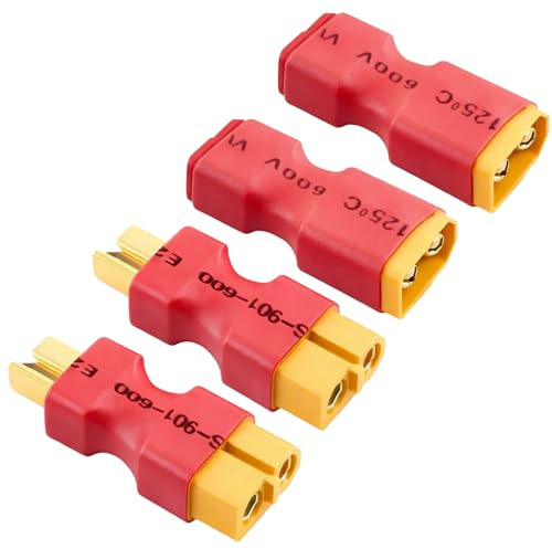 Ebksqs XT60 Adapter Set - 4 Stück XT60 Auf T-Stecker Adapter Für RC LiPo Batterien (2X Stecker & 2X Buchse)